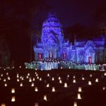 Lisa Ray Instagram – An unrivalled setting for the @manulife pre- #AnkorWatHalfMarathon dinner 
An entrancing night dining against the backdrop of one of the ancient temples dedicated to #Shiva and #Vishnu in #SiemReap 
Don’t miss the #apsaras in the entrance ways 
#Cambodia #RunWithManulife #SiemReap