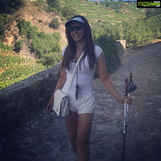 Lisa Ray Instagram - Good wine makes me do and wear the damnedest of things #RhoneValley #France #WineHunt Tain L'Hermitage, France