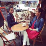 Lisa Ray Instagram – Rounding off this #FrenchElegance tour with a moment of pure contentment while planning future travel adventures over chocolat chaud with @adventureista Paris, France