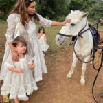 Lisa Ray Instagram - Pure serendipity that we ended up coordinating in our @itr_by_khyatipande matching ensembles with Wally the pony. Thanks @hilton_shillim @dharana_shillim for indulging Sufi and Soleil with some extra special experiences 🙏🏼