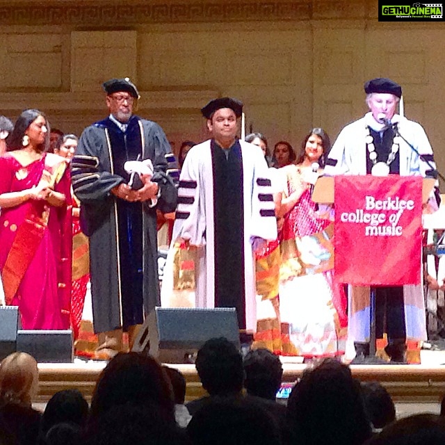 Lisa Ray Instagram - A tremendous night at the #BostonSymphony. #Berklee honouring #ARRahman with a honorary doctorate and launching a foundation in his name to support the next generation of musical prodigies from India in their quest for changing the world through sound. Proud moment for India and AR. I was so happy to be there and support my friend.