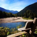 Lisa Ray Instagram – A place to perch on the #SlocanValley rail trail, a 50 km meander along the banks of one of the most beautiful rivers in #BC