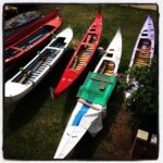 Lisa Ray Instagram – Racing gondolas poised for the upcoming Regatta in #Venice.