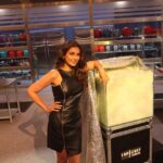 Lisa Ray Instagram – Posing on set with a clear container of wet noodles, of course! Why do you ask? #topchefcanada