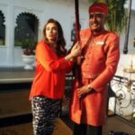 Lisa Ray Instagram - Ok we got into a bit of a tussle over who gets to hold the ornamental umbrella...just another day in Rajasthan