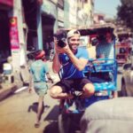 Lisa Ray Instagram - Today Brandon learns that filming in Chandni Chowk from the rear of a rickshaw is best accompanied by a huge smile. #incredibleindia