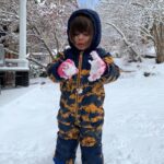 Lisa Ray Instagram - Before the Ray Dehni clan goes into hibernation, Soleil has one last message SNOWBALL FIGHT