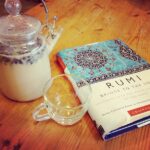 Lisa Ray Instagram – Middle Eastern chai fragrant with cloves and Rumi the ‘Soul Bridger’. #Mana’eesh #Nelson