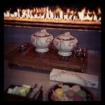 Lisa Ray Instagram – Graceful symmetry of the east experienced in Toronto, fireside @ShangriLaTO.