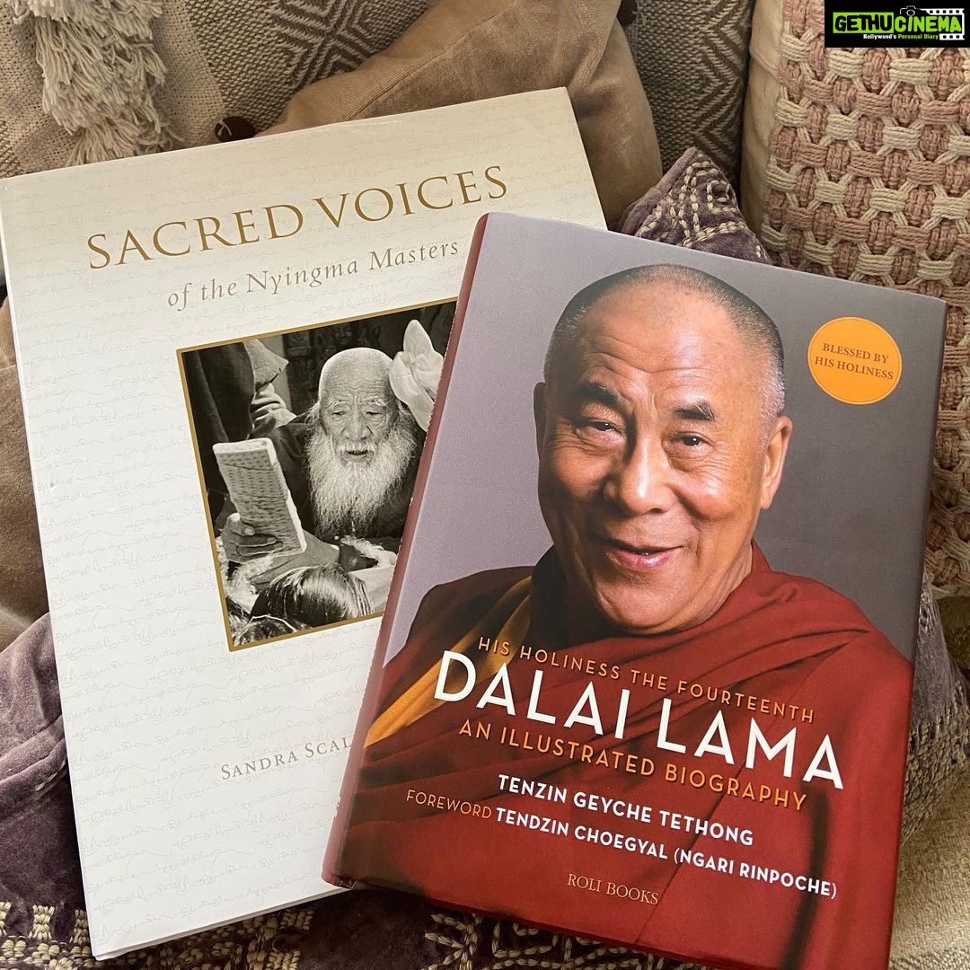 Lisa Ray Instagram - All I wanted for Diwali is here 💓 I’ve been a disciple of Tibetan Buddhist practises for years. These treasures from @rolibooks - the best, most thoughtful coffee table publishers I’ve come across - will give me years of covetable pleasure (on the middle path, no less) Of course, you needn’t be a follower to relish the beauty and universal wisdom embedded in these books. Thank you @piyukapoor for sending #SacredVoices, the definitive collection of wisdom from #Nyingma masters, all the way to Canada. What a gorgeous and thorough effort to preserve and transmit the remarkable energy of the lineage. And I can’t say enough about this candid and intimate biography on H.H. The Dalai Lama that throws new light on a beloved world leader and spiritual master. Love and deep bows. @rolibooks #booksasgifts #booksastreasures