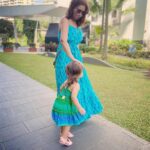 Lisa Ray Instagram - Here’s the thing I’m discovering about motherhood: there’s an undercurrent alternating between a primal protection impulse that bypasses all civilised conditioning and a drift towards engaged detachment that is spun from my mediation practise and experiments with expanding consciousness. There’s no need to resolve these two forces. They are not in opposition. Choosing the life of a householder (or rather life nudging me in that direction) has brought me more directly in the firing line of spiritual growth than I ever imagined. I’m still an old romantic, not very sensible and prone to conceiving wild plans. So riding on the back of owning my eccentricities and freedoms is the practise of letting my kids just be. If I don’t want to be tamed, why would I do the same to these two? I have to keep them safe, fed, clean and alive and let them do their thing ✌🏼Love, as any mama knows, is the non- negotiable. We don’t need to mention it, because it just flows. Life is messy. Toddlers make messes in ways we’ve forgotten is possible (think mud, puddles, poop, yup all the organic elements) It’s all okay. I wanted to share my attempt to pose with my girls this morning. As you can see they led me away from artifice and that’s just as well. It’s the moments between posing that matter. Thank you @maishaconcept for my blooming, block printed marvel of a dress.
