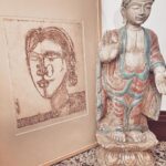 Lisa Ray Instagram – I’ve been waiting for both these intriguing works. The #LaxmaGoud etching complements my modest but passion led collection of Indian modern artists which I began collecting in the early 90s. Thank you @chemouldprescottroad 
And this lama-esque Buddha has been sourced by my friends @theantiquestory from an estate in Himachal.
Staying in Singapore evokes more Desi pride than I expected.