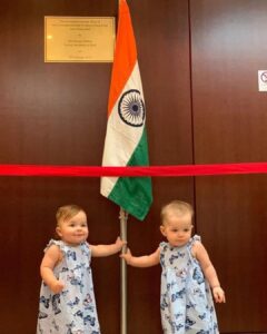 Lisa Ray Instagram - This photo from a year ago popped up to remind me of the day #Souffle got their OCI cards. They charmed the entire Indian consulate in Hong Kong and I believe a small dance party broke out. Grateful to be Canadian-Indian-Singapore based 🙏🏼