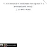 Lisa Ray Instagram – Repost from @vibha_jindal using @RepostRegramApp – ‘It is no measure of health to be well-adjusted to a profoundly sick society.’ J. KRISHNAMURTI

Excerpt from: “Close to the Bone”. By @lisaraniray 
I can so so so relate to this quote from her book. In fact I could relate to almost every incident / every emotion. I have been a spiritual seeker for as far as I can remember – maybe when I was 6 years old … For some time now, I have been wondering whether I am abnormal – because I clearly don’t fall within the binomial distribution curve of this worlds population for whom ends justify the means. The last couple of years have been especially revealing for me – and I constantly grappled with the question – “Who is abnormal here? Who is sick? I or most of the world who is unapologetically wearing masks and trying to fit in?!!” The masks were making me miserable. 
It takes a lot of courage to expose oneself – raw. And I’m grateful to @lisaraniray for taking this step. Will surely help all those people who are already on their spiritual journey and will hopefully help in triggering questions in the minds of those who aren’t and they may take a pause to ponder on the purpose of doing what they are doing 🙏

Its a long and emotionally intense book but I read it in a single sitting as I just couldn’t put it down. A must read !!