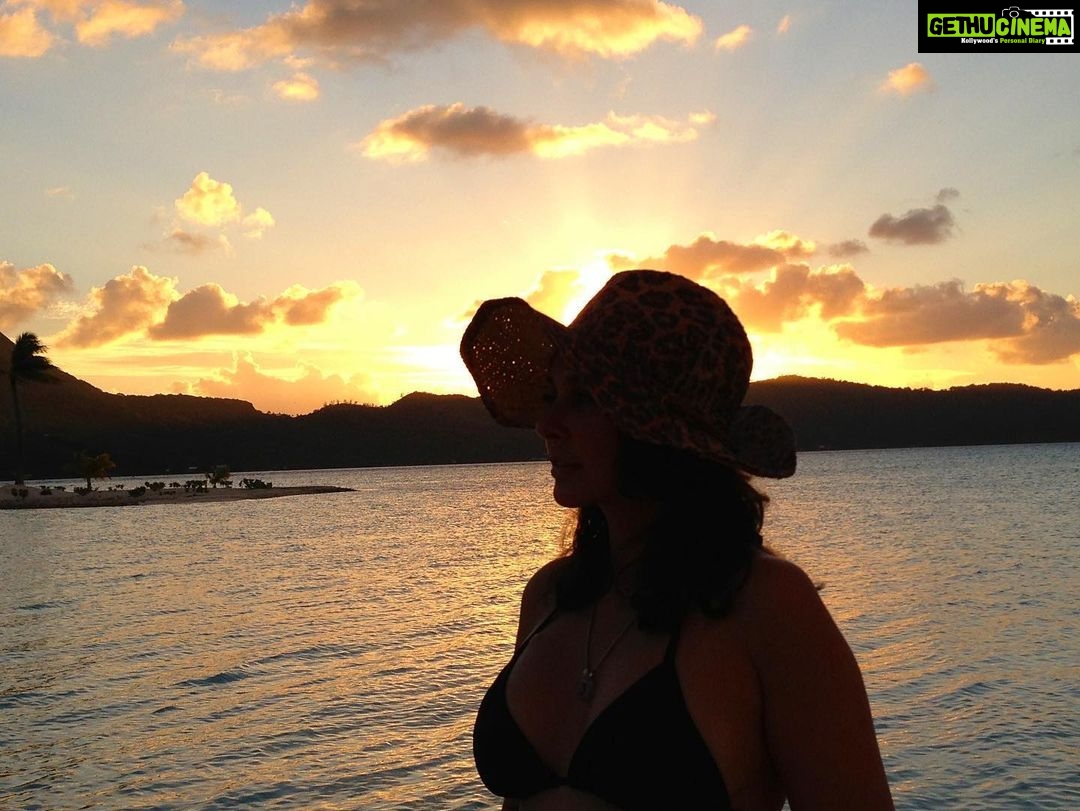 Lisa Ray Instagram - Reflecting on #worldoceansday and the countless moments at the lair of majesty and terrifying depths. Staying close to the ocean, keeps you humble and demands you respect its chaotic, unpredictable glory. This one is taken on our honeymoon in #BoraBora We vow to return, if the universe relents ππΌ
