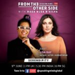 Lisa Ray Instagram - Updated timing Repost @totallyoutnow SERENDIPITY WITH Lisa Ray - A session that I have been really looking forward to. The conversations we have are so engaging, full of surprises, insights ...with so much to share and learn from. Cross-cultural phenomenon, Lisa is an internationally acclaimed performer, author, columnist, television personality and public speaker with a reputation for taking on challenging issue-oriented films. Raised in Canada by an Indian father and Polish mother, Ray was discovered while on vacation in India at the age of 16 and went on to become not only one of the most successful and memorable cover models in India but also an acclaimed, award-winning actress who starred in Canada’s Oscar nominated film, #Water, amongst other prestigious credits like ‘The World Unseen’, ‘Bollywood/Hollywood’ and ‘Kasoor’ in hindi cinema. After Ray was diagnosed with Multiple Myeloma in mid 2009 her forthright, courageous and humorous approach to navigating her experiences with this incurable blood cancer which she chronicled in her blog, ‘The Yellow Diaries’ have earned her international respect. Her best selling writing debut, Close to the Bone, a frank and intimate memoir exploring the geography of healing, has been highly acclaimed. SERENDIPITY: A word that sums up Lisa's life .!!Or does it? Let's find out, together!! Join us, on Tuesday, 9th June 5:30 pm India | 1 pm UK | 8 pm SG Speaking Minds FB LIVE!!!!