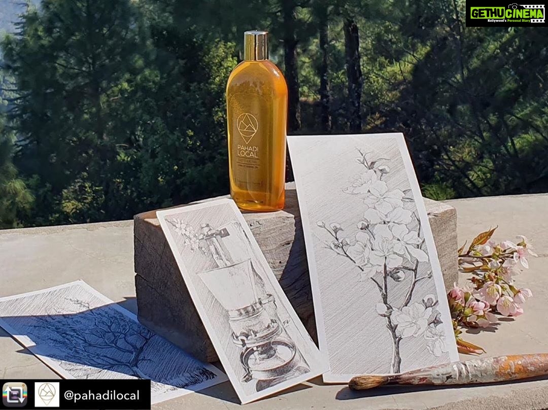 Lisa Ray Instagram - Repost from @pahadilocal using @RepostRegramApp - Conscious Collaboration : @ushahooda x @pahadilocal "There is a reason why many speak of the privilege of wandering in the Himalayas. The body and spirit are nourished in abundance. It is from their folds and valleys that Pahadi Local is able offer their pure source to bottle experience to the world. This Pen & Ink series brings alive the Himalayan source of these offerings in artform." - Usha Hooda. . . . #collaboration #penandink #art #artist #ushahooda #series #body #mind #abundance #himalayas #nourish #heal #valleys #mountains #forest #wildflowers #trees #fruit #pahadilocal #gifting #guttikatel visit our website to shop Gift Collaboration : 7 Pen & Ink artwork prints with a 200ml Gutti Ka Tel | Apricot Kernel Oil. 📷 @begumpoivre