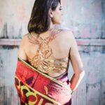 Lisa Ray Instagram - This is the right time to revisit #PhoenixRising one of my favourite collaborations. This sari and Choli were conceptualised and designed to evoke the old rising from the ashes myth, which really isn’t a myth but a very human skill which is called upon again and agin. Enjoyed working with @Satyapaul on creating this capsule line and of course it has special resonance today.