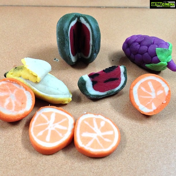 Ma Ka Pa Anand Instagram - Tried clay modelling - fruits