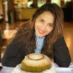 Madhuri Dixit Instagram - #CoconutWater is always included in my daily regime as it helps me to relieve stress, keeps my skin glowing, and keeps me healthy 💯 #MondayMantra #TipOfTheDay