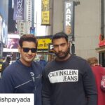 Mahesh Babu Instagram - Back with my favourite trainer @satishparyada :) Thank god its Broadway, not a gym 😂😂