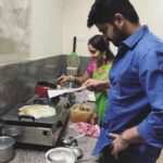 Naga Shaurya Instagram – Helping mom in the kitchen, My dosa looks pretty good,eh?