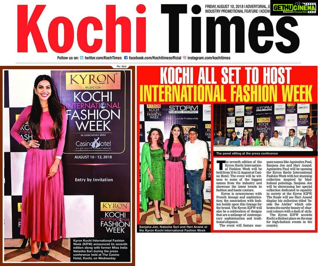 Natasha Suri Instagram - Unveiled this glam event in Kochi as an ambassador. #PressArticles #NatashaSuri