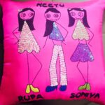 Natasha Suri Instagram - Love this cushion cover with our nick names! SuriSisters! #Rupali #Natasha #Soniya #Sisters #3Sisters #TeenDeviyan