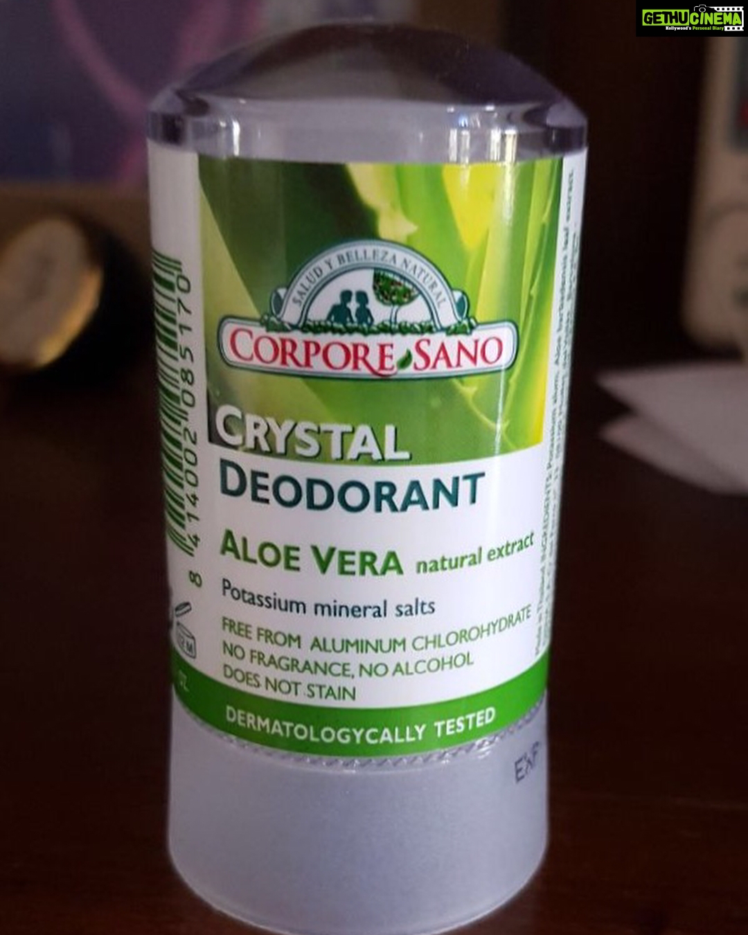 Natasha Suri Instagram - I have been using Alum crystal deodorant since many years & highly recommend it. Just amazing! Its natural, organic, chemical-free, anti-bacterial & doesnt block your sweat glands like an anti-perspirant does. Just wet it with water & rub it on your armpits & be free of (any incase) sweat odour for 24 hours in the most healthy way. Please avoid using 'Anti-perspirants' on your body as they are harmful & carcinogenic. I dont know where you can find alum sticks in India, but it's available in pharmacies & supermarkets abroad. Its made by various companies/brands & priced normally at between 2 to 10 dollars. Absolute must have in your everyday routine & travel kit. #alumdeodorant #alumcrystaldeodorant #hygiene #chemicalfree #healthylifestyle