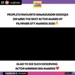 Nawazuddin Siddiqui Instagram – #Repost @rvcjinsta with @make_repost
・・・
This Man Totally Deserves It.. Hats Off @nawazuddin._siddiqui 🔥😍
#rvcjinsta #bollywood #nawazuddinsiddiqui