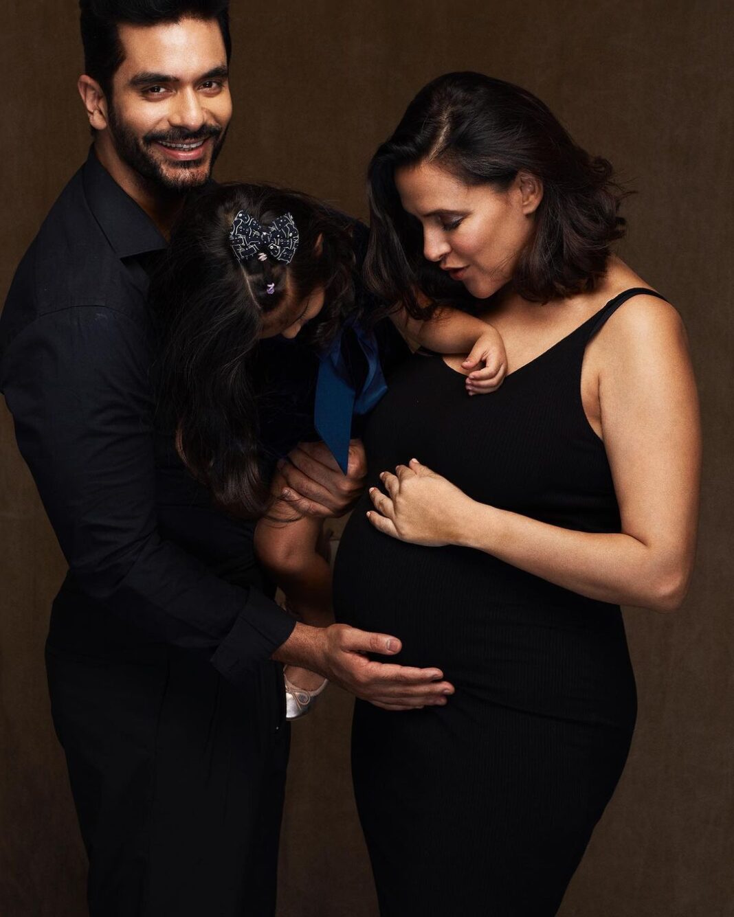 Neha Dhupia Instagram - Took us 2 days to come with a caption….The best one we could think of was … Thank you, God. 😇❤️🤰🧿 📸 @prasadnaaik #WaheguruMehrKare