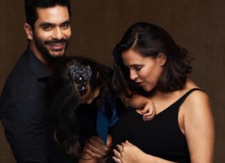 Neha Dhupia Instagram - Took us 2 days to come with a caption….The best one we could think of was … Thank you, God. 😇❤️🤰🧿 📸 @prasadnaaik #WaheguruMehrKare
