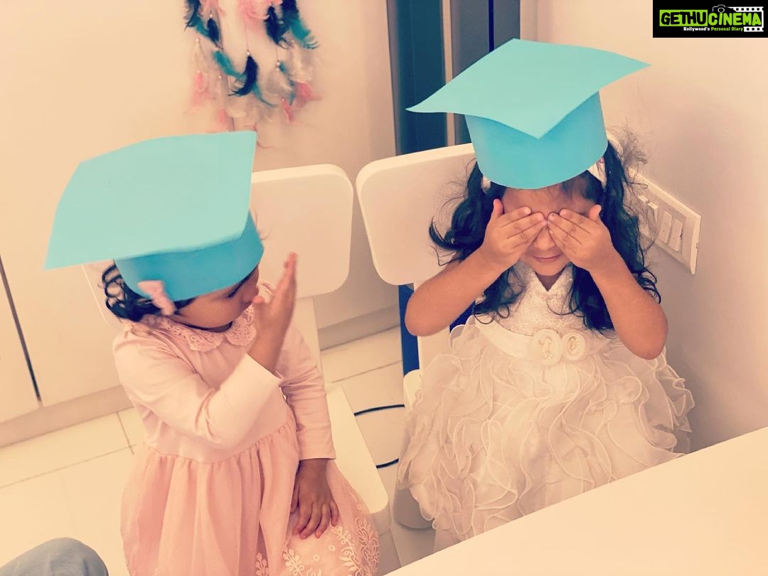 Neha Dhupia Instagram - #classof2021 our big little girls ... first ever graduation π©βπ day ... this ones going to go down in history for many reasons ... thank you our lovely teachers and thank you @toddenindia and @tejal.bajla ... #niapatchling and @mehrdhupiabedi our little girls @rika_c π ... uff! My heart β€οΈ is full ...