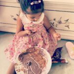 Neha Dhupia Instagram – Two and a half years today … our baby girl 💕 a little bit ( or a lot ) of chocolate 🍫 never hurts … 💕 #smalljoys #bigmilestone #babygirl