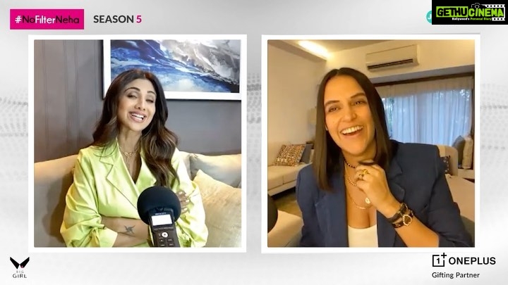 Neha Dhupia Instagram - Mother of two or three? π€πππ» Hereβs @theshilpashetty giving us all the deets!! ππ»ββοΈ Tune in to watch her let loose on latest episode of #NoFilterNeha Season 5, At Home Edition π― only on @jiosaavn co-produced by @wearebiggirl, with gifting partner @oneplus_india Head to the #linkinbio! #NFNS5 #NoFilterNeha #Season5 #NehaDhupia #HomeEdition #WorkFromHome #podcastsforeveryone #podcasting #podcastlove #podcastlife #Listenathome #LiveInYourLivingRoom #JioSaavnPodcasts #JioSaavn