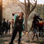 Neha Dhupia Instagram – Head gear game strong 🧣 and sometimes #headstrong 🤪#setvibes  #roadiesrevolution … styled by @gumanistylists in @hummelindia muah @yountentsomo 😻📸 @rjdeigg