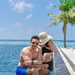 Neha Dhupia Instagram – @angadbedi spotted in Maldives with a woman in black bikini and face covered 🙈 … should I be worried ??? 🤪 @movenpickkuredhivarumaldives