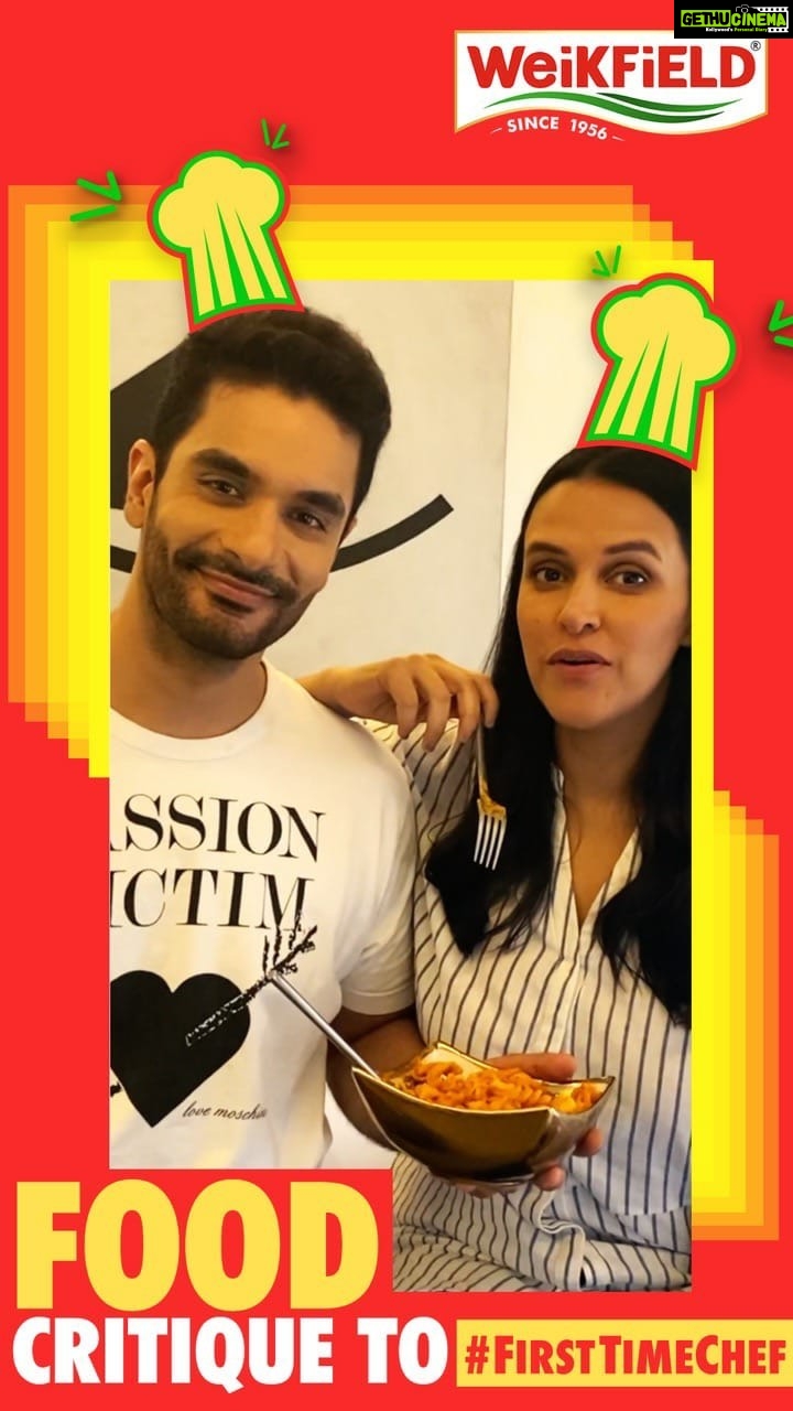 Neha Dhupia Instagram - Instagram pe food critique banna is easy, right? This time, I’m the critique and @Angadbedi is our #FirstTimeChef Vegetable bake, banana bread, sabka badla le liya! Surprisingly, I discovered my husband is not as bad at cooking. Maybe it’s his hidden skill, maybe it’s just @weikfieldind pasta. Do you know someone who doesn’t cook? Tag them to take up the #FirstTimeChef Challenge. All they gotta do is cook pasta and tag @weikfieldind ! Every entry gets an assured prize and the top 5 liked posts get an exciting #FirstTimeChef hamper from @weikfieldind ! Good food and great prizes, it can’t get better than this! Tag away and participate now.