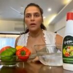 Neha Dhupia Instagram - It’s summer time and some of our favourite fruits 🍉 and veggies 🍅 are here to be relished in the house. But given the current scenario, I want to ensure that before we eat them they are thoroughly cleaned and just using water to wash them isn’t enough. So I decided to try out Marico’s Veggie clean which removes 99.9 percent germs and pesticides from all my fruits and veggies. It’s 💯 percent natural and totally safe to wash all my fruits and super easy to use as well. It’s available online on Flipkart and Amazon and Bigbasket. Why don’t you also try #therightwaytoclean and tell me how happy your fruits and veggies feel. #veggieclean #vegetablessanitizer @marico_veggieclean