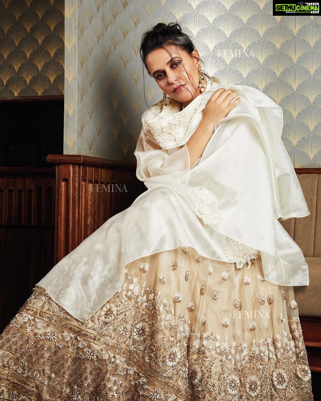 Neha Dhupia Instagram - Bundled up in @varun_bahl and @jade_bymk ... #coverstory #feminabrides @feminaindia 📸 @meeteshtaneja
