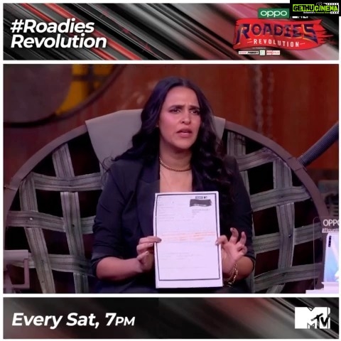 Neha Dhupia Instagram - Itβs Saturday ... time to tune into @mtvindia tonight at 7pm ... #roadiesrevolution ... its unstoppable π€π @mtvroadies #gangneha