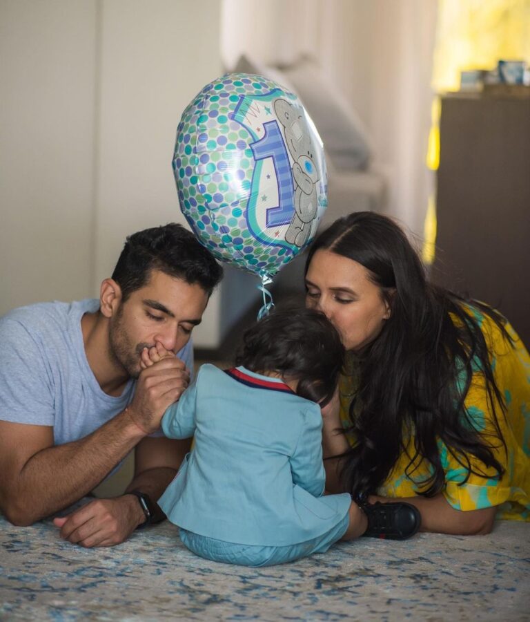 Neha Dhupia Instagram - Happy 1st Birthday our little angel .... my heart is so full of love... I don’t know what I am capable of giving you but you gave me the best gift of my life, the gift of motherhood. May god bless you ... Guru ‘Mehr’ Karein 🎉❤️😍