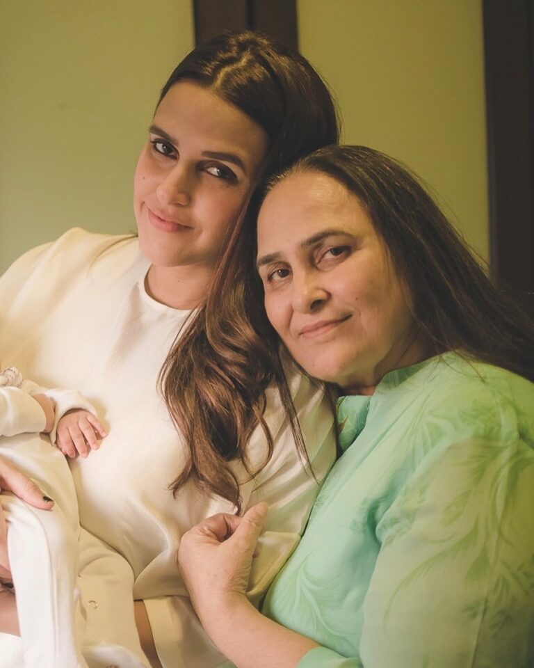 Neha Dhupia Instagram - My mother ❤️...my daughter ❤️... my mother’s daughter and my daughters mother, all in one frame ! 🤩🤩🤩#happymothersday from all three of us to all you beautiful mamas out there ... WHO RUN THE WORLD 🌍... MAAAAAMMMMAAAASSSSSSS 🤩🥰💪 @babsdhupia Yoga In Mauritius