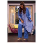 Neha Dhupia Instagram – True blue … on the sets of #bffswithvogue … wearing @chola_the_label n @zara styled by @chola_the_label @maisonvalentino .. muah @akgunmanisali @hamidahairartis 📸 @thememoryalbum_ 🥰🤩🌟