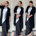 Neha Dhupia Instagram – Wearing a silver streak 😇😉… styled by @chola_the_label muah @angelinajoseph  in @payalkhandwala 💓