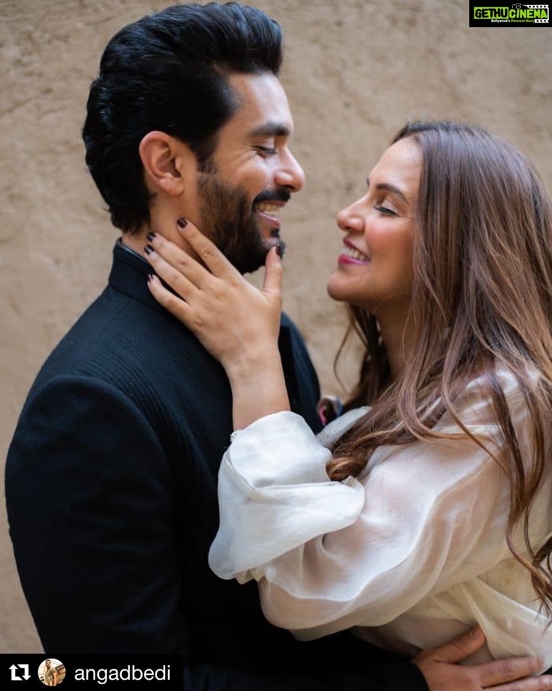 Neha Dhupia Instagram - +100000000 ❤️ #Repost @angadbedi with @get_repost ・・・ Happy Valentine’s Day my love. You are my world and my strength. May we walk many miles together ... through good times and tough times.. may we laugh and celebrate each day. No matter what.. I will always love you.❤️ @nehadhupia waheguru 🙏