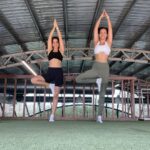 Neha Sharma Instagram - Celebrating #internationalyogaday with my forever fitness bud @aishasharma25 🧘‍♀️ 💕💫👯‍♂️ #stayfit #stayhealthy #fitnessmotivation #yoga #selftimer