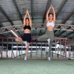 Neha Sharma Instagram – Celebrating #internationalyogaday with my forever fitness bud @aishasharma25 🧘‍♀️ 💕💫👯‍♂️ #stayfit #stayhealthy #fitnessmotivation #yoga #selftimer