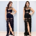 Neha Sharma Instagram – About last night… 👗 @leepakshiellawadi outfit @joao_rolo_couture 💍 @mahesh_notandass 📸 @archiboraofficial 🖤