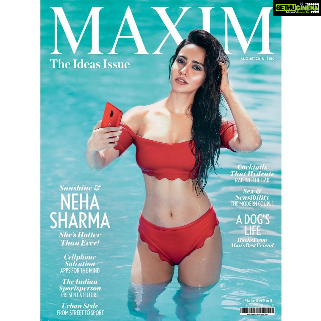Neha Sharma Instagram - Helloo August...β¨ My first Maxim cover and Iβm excited.. @maxim.india π· @nicksaglimbeni π @khyatibusa π @rosbelmonte ππ»ββοΈ @marcepedrozo Shot on location at @renaissancemum